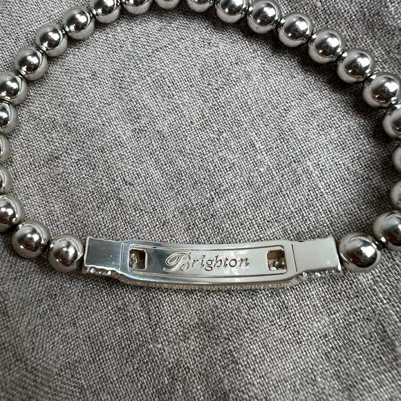 Brighton Meridian Love Petite Stretch Bracelet Silver Plated Rhinestones Loved - Picture 3 of 7